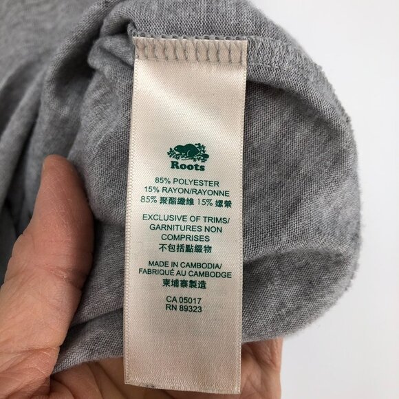 Roots Heathered Light Grey Lightweight Longsleeve Turtleneck Loose fit size XS - Picture 10 of 13